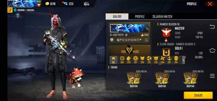 Akun Free Fire Full Elite Pass