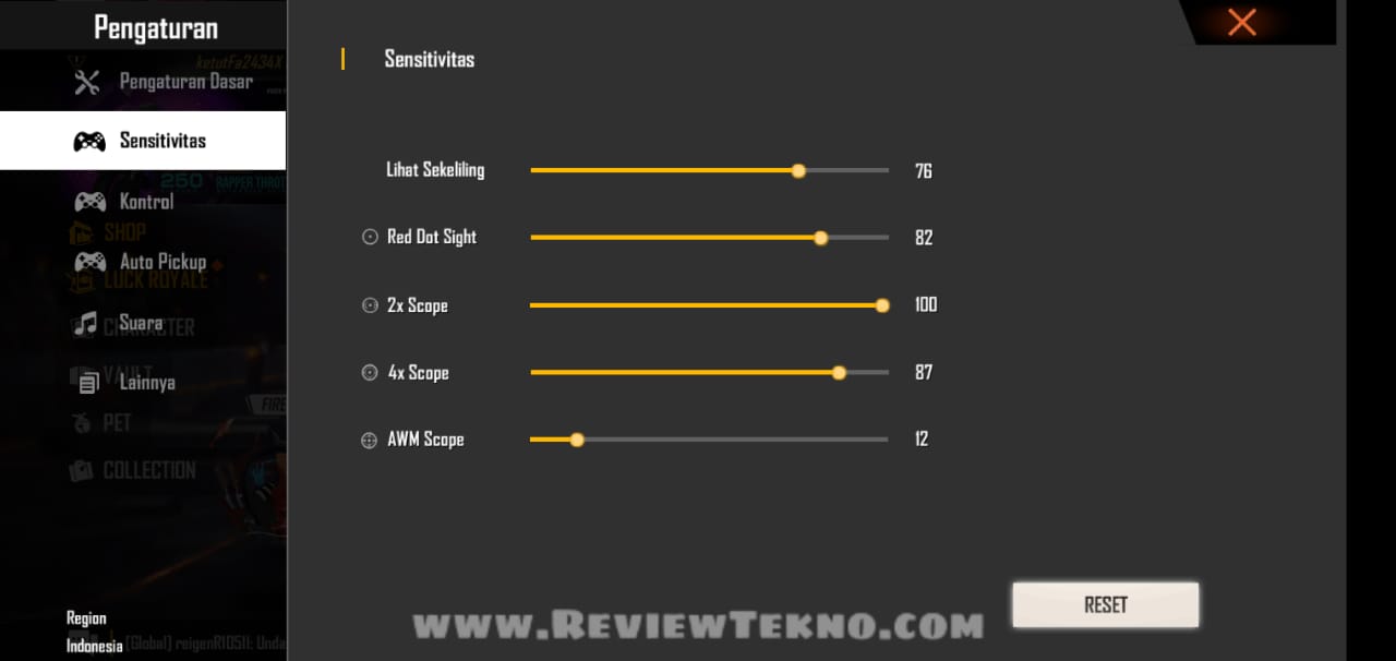 tips booyah setting sensitivitas ff