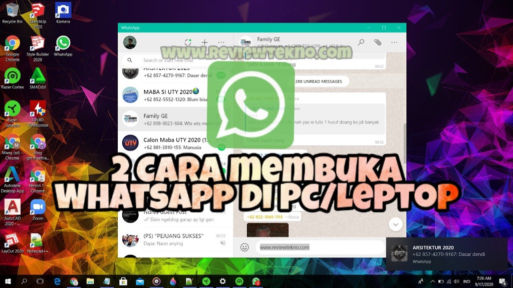 cara membuka whatsapp di dz09