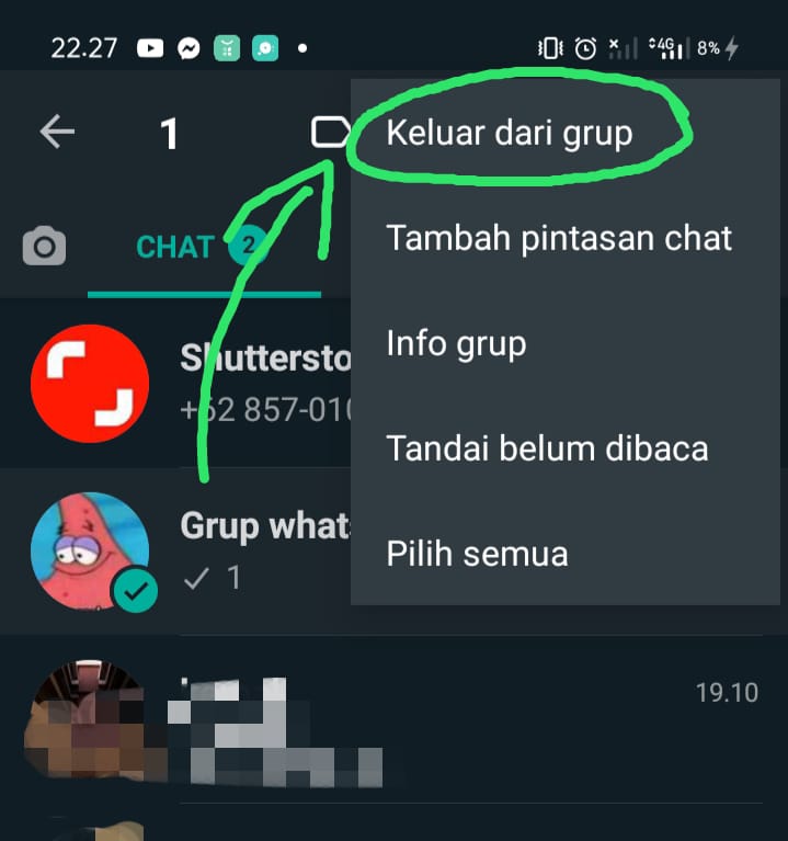 keluar dari grup wa via hp