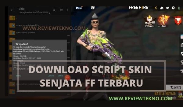 Script skin senjata FF Terbaru