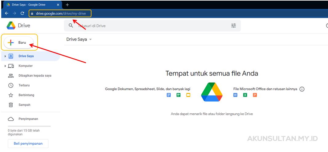 Cara upload file Tugas di Google Drive