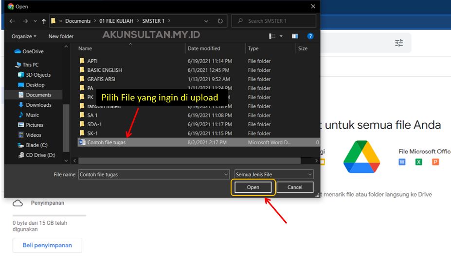 Cara upload file ke Google Drive 2