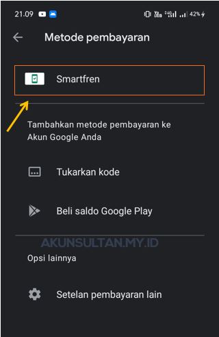 berhasil menambahkan Pembayaran baru ke Google Play