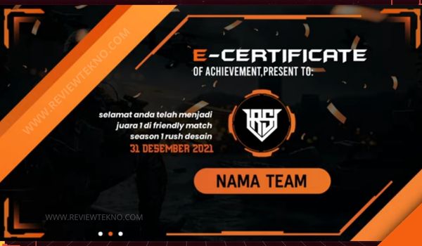 e certificate free fire by ruush 