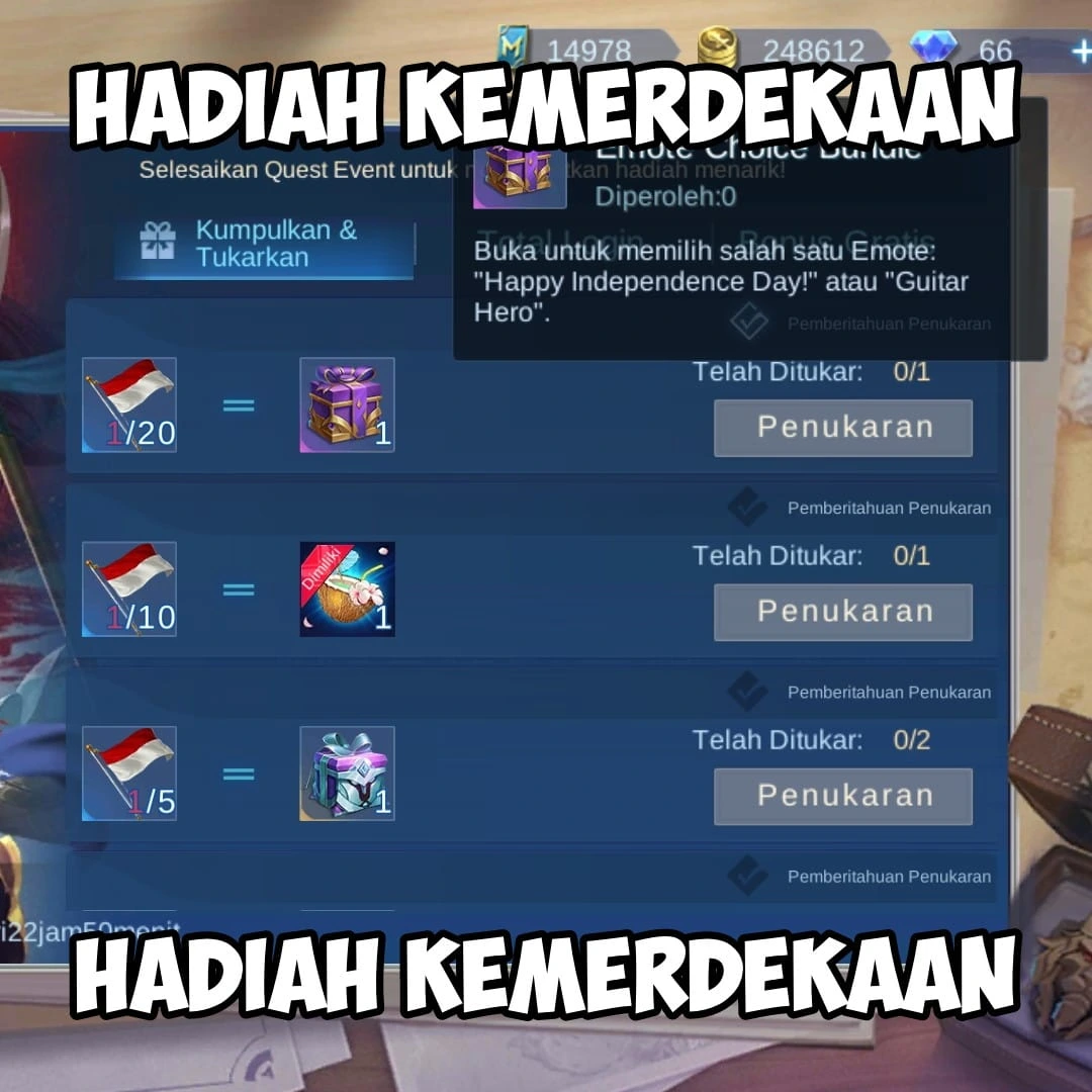 hadiah 17an Mobile legends