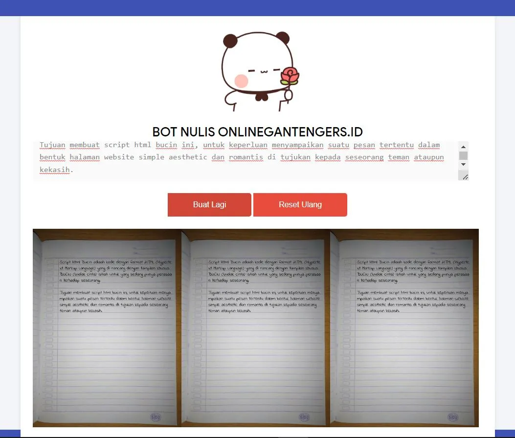 contoh bot nulis online terbaru